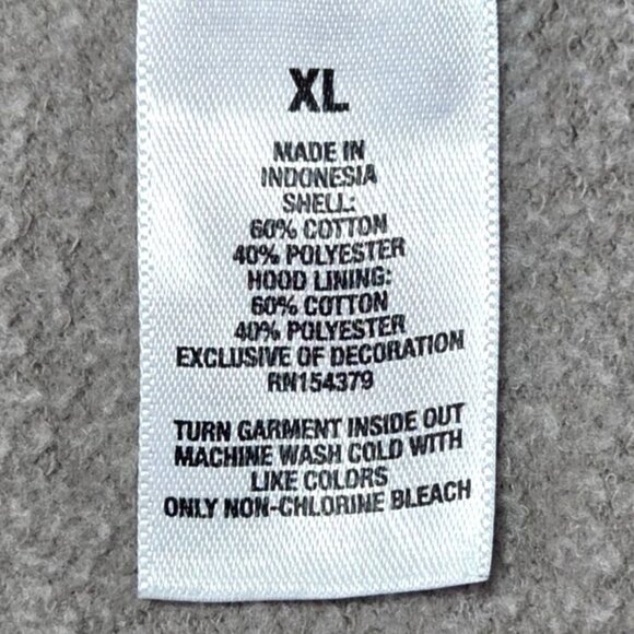 Aeropostale XL Womens Gray Hoodie With Pink Rose Logo Kangaroo Pocket & Drawstri - Picture 6 of 7